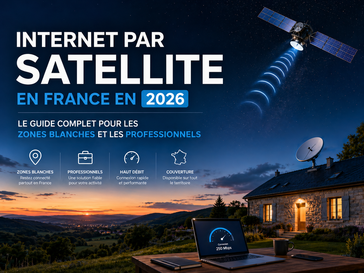 Internet par satellite en France en 2026 : Le guide complet pour les zones blanches et les professionnels